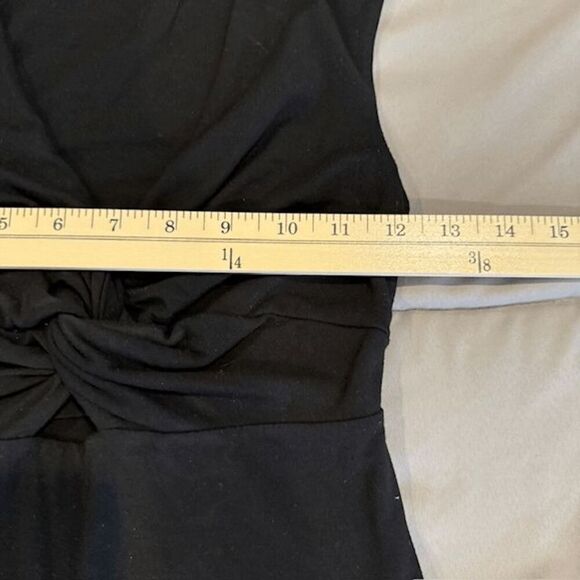 T by Alexander Wang Twist Knot Front Bodysuit Black Modal jersey Size XS - Picture 9 of 11